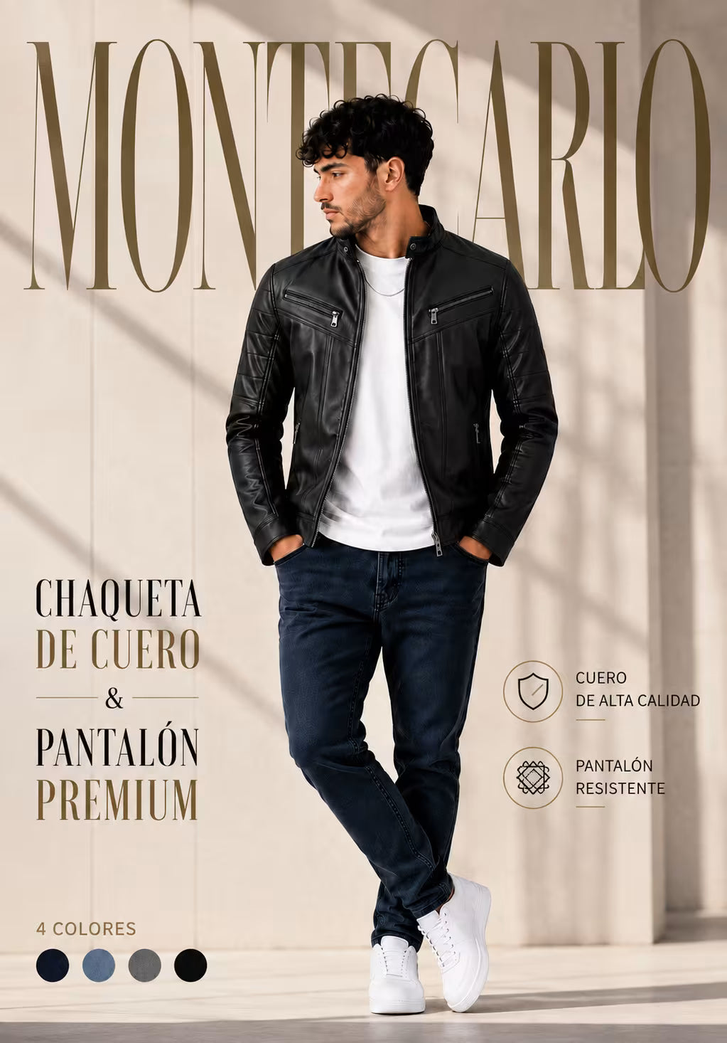 Montecarlo: Chaqueta de Cuero + Pantalón Premium